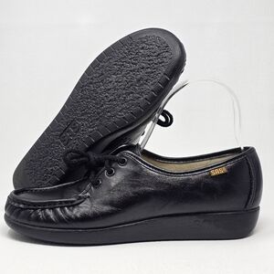 SAS Genuine Handsewn Women's Black Comfort Lace Up Loafers Size 7 N Pre-owned